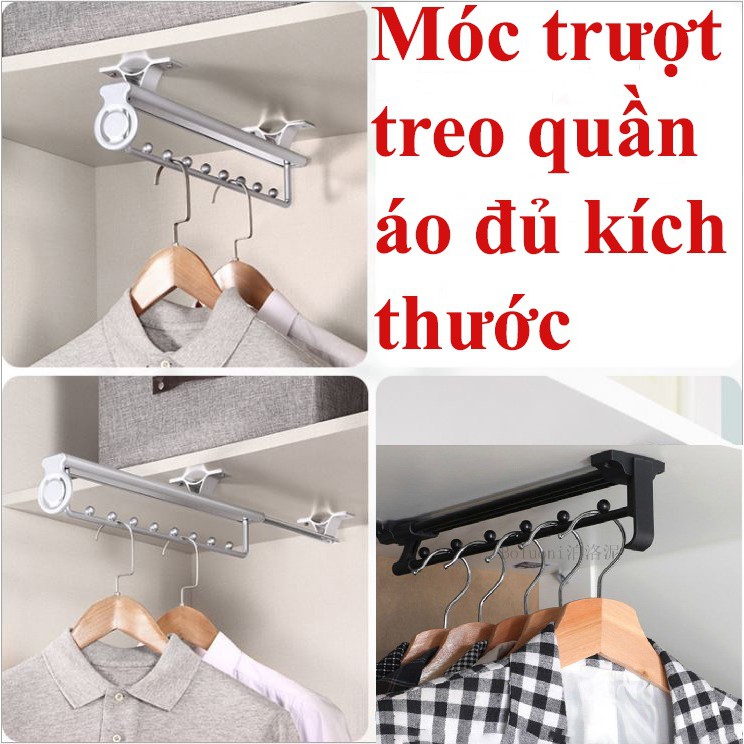 Móc treo ,thanh treo quần áo trượt đa năng đủ kích thước và chất