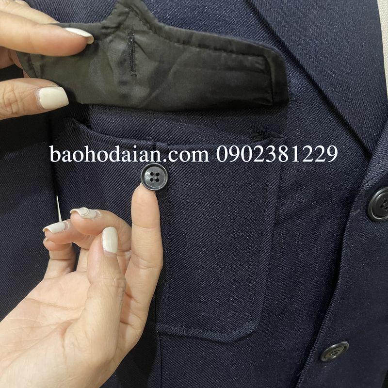 Áo khoác vest bảo vệ vải casme 2 lớp màu xanh đậm
