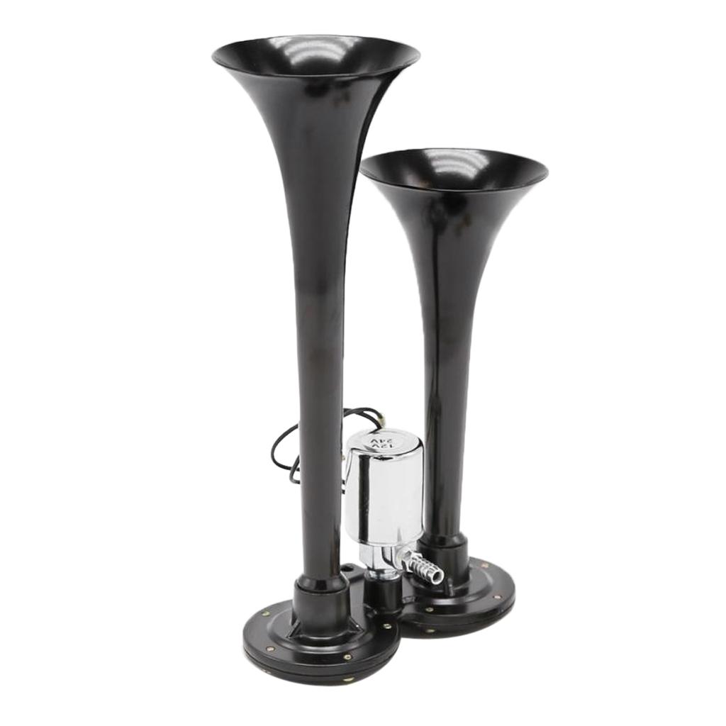 Car Motorcycle 150dB Dual Trumpets Train Air Horn with Electric Solenoid