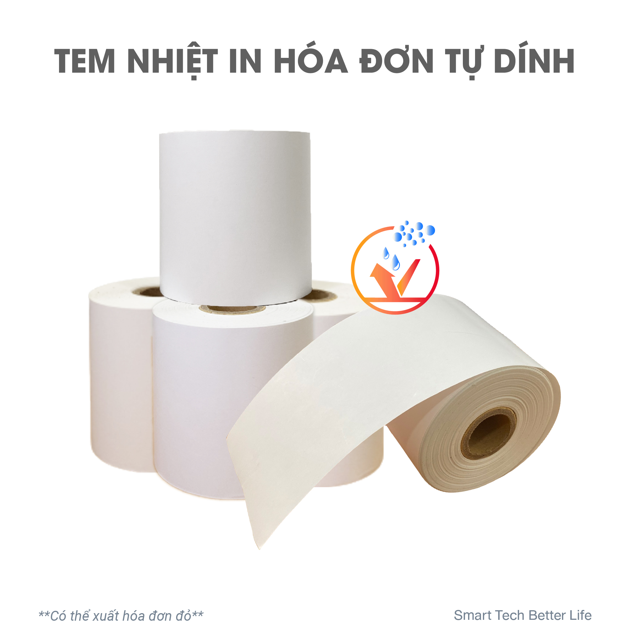 CUỘN LẺ - Tem nhiệt K80 liên tục, tem in đơn TMĐT, Giấy in hóa đơn tự dính 80mm xuyên suốt - Hàng chính hãng