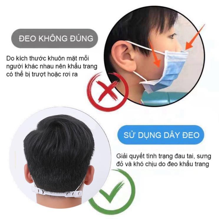 Dây Đeo Khẩu Trang Y Tế Chống Đau Tai BASIC/ Tai Giả Đeo Khẩu Trang Bảo Vệ Tai Màu Trắng DUASHOP.