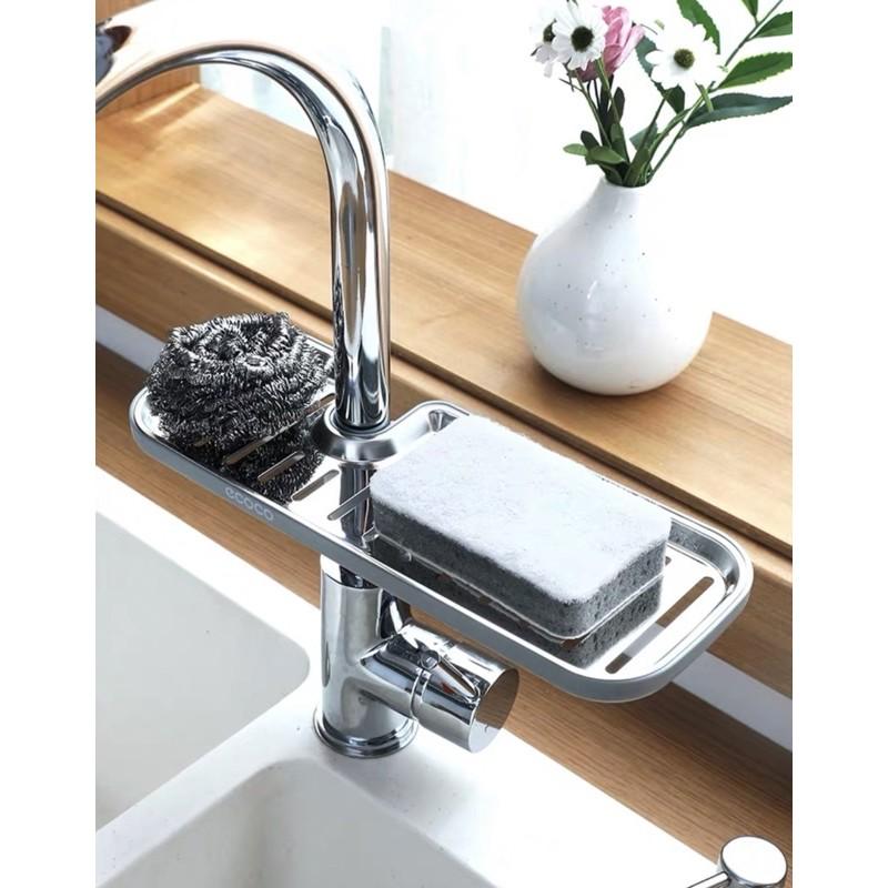 Khay cheo vòi nước để xà phòng,cọ rửa bát đĩa nước rửa bát inox 100% cao cấp