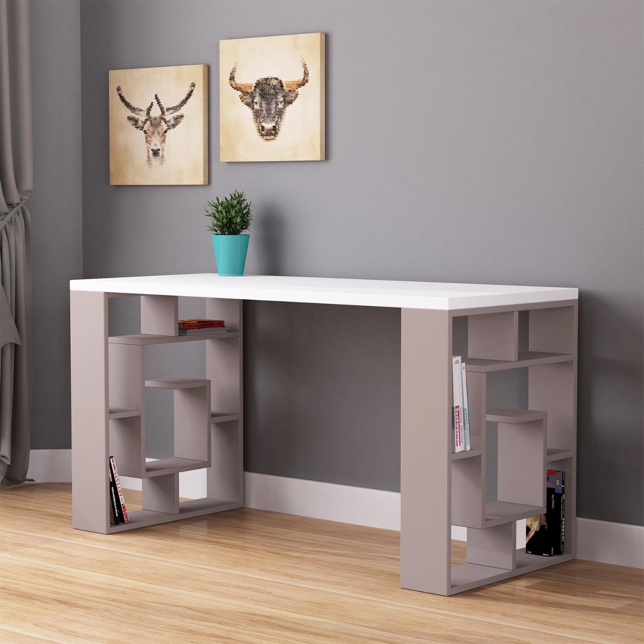 Bàn gỗ làm việc hiện đại SMLIFE Briscoes | Gỗ MDF dày 17mm chống ẩm | D140xR60xC75cm