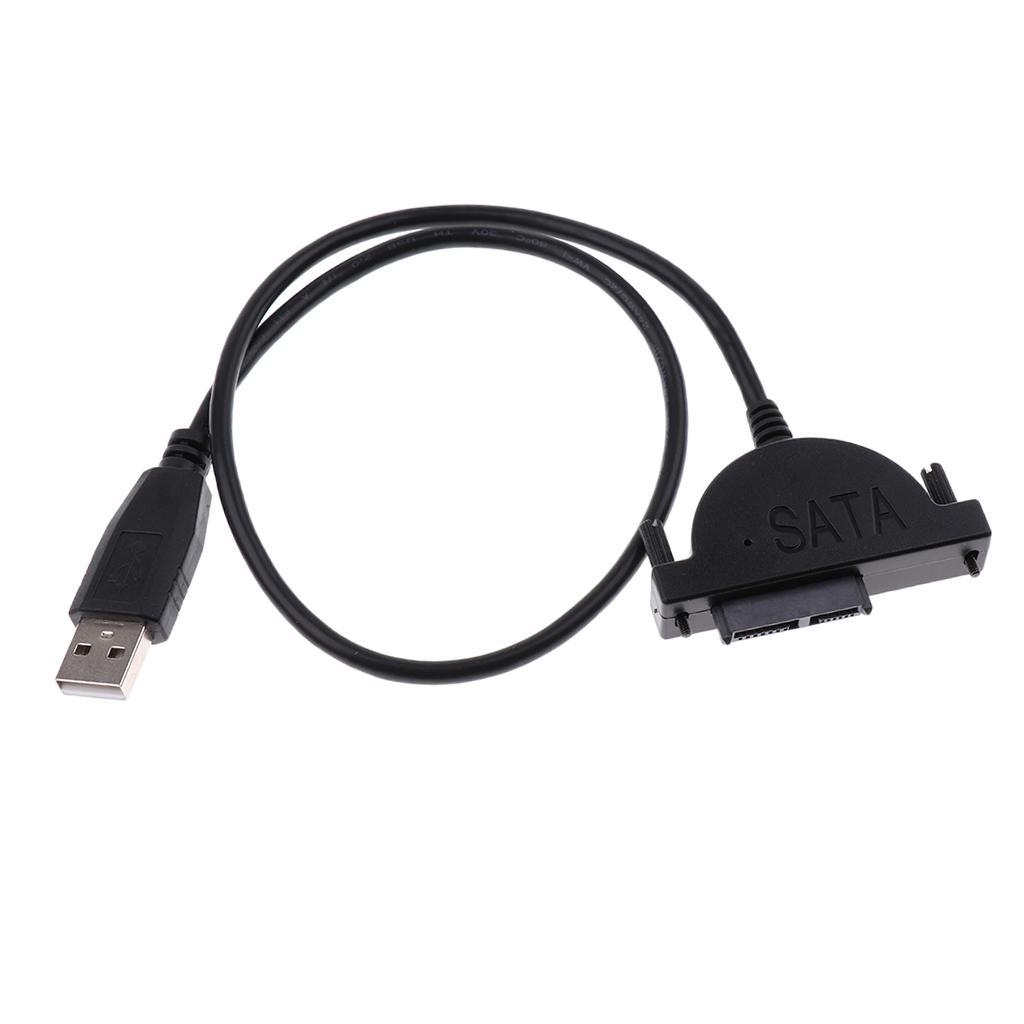 USB 2.0 to 2.5" SATA 7+6P Hard Drive Adapter Cable Converter Cord for Laptop