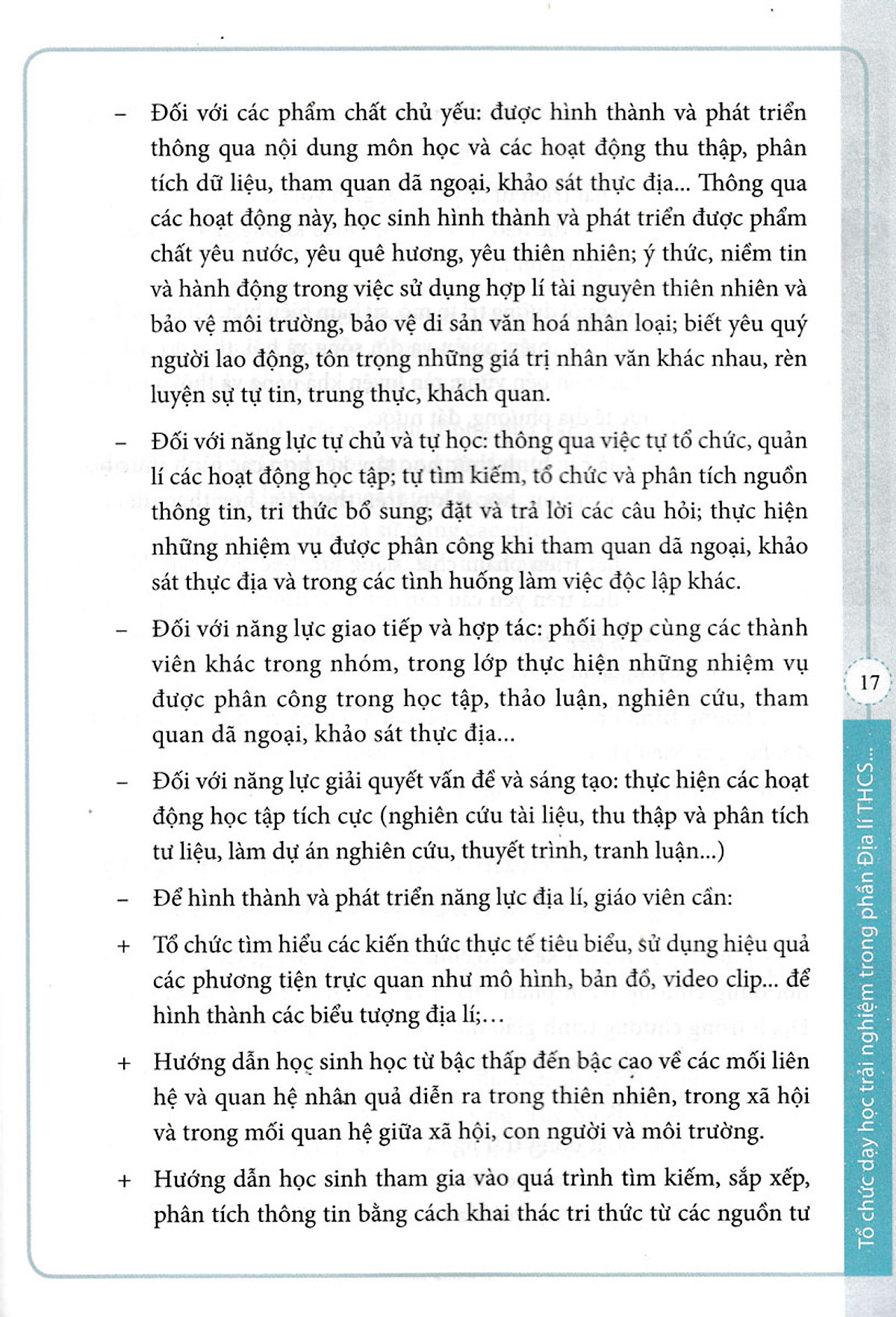 Sách Tổ Chức Dạy Học Trải Nghiệm Trong Môn Lịch Sử Và Địa Lí THCS - Phần Địa Lí