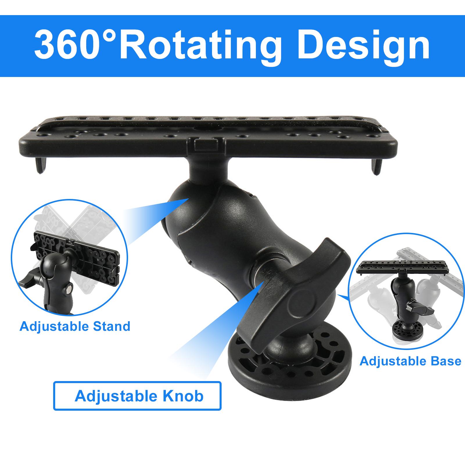 Fish Finder Mount Base 360° Rotating Adjustable Fish Finder Rack Mounting Bracket for Boat Canoe Kayak