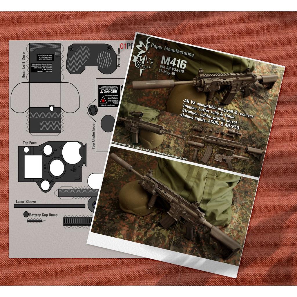 Mô hình giấy 3D , đồ chơi lắp ráp mô hình giấy PUBG - M416 tỉ lệ 1:1