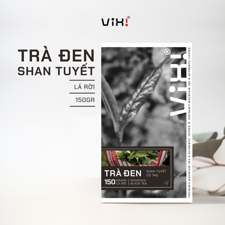 Trà đen cổ thụ ViXi trà shan tuyết lá rời 1 búp 2 lá hộp 150gr
