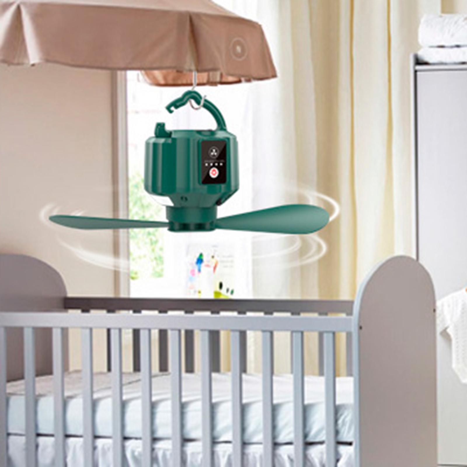 Camping Fan with Hanging Hook Remote Control with LED Lantern Tent Fan Light