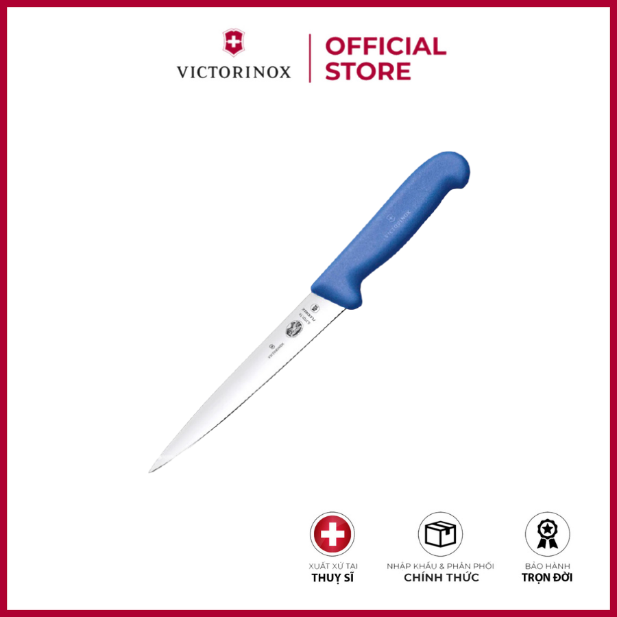 Dụng cụ cắt phi lê Victorinox 5.3702.18 màu xanh dương, lưỡi dài 18cm