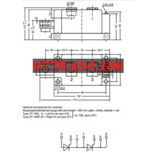 Linh kiện công suất THYRISTOR MODULE MCC25512IO1