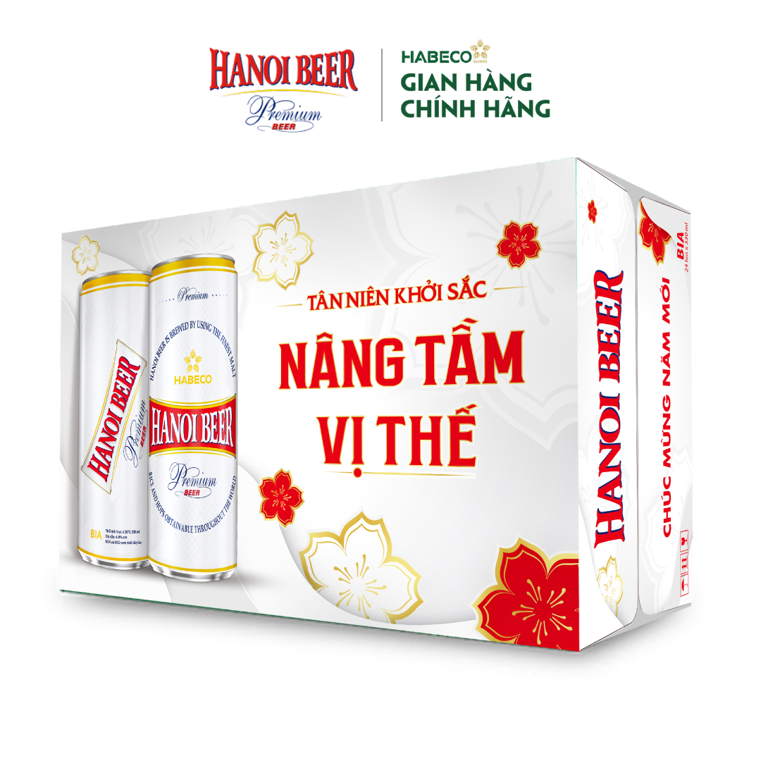 Combo 2 thùng Bia Hà Nội và Bia Hanoi Premium - Thùng 24 lon 330ml