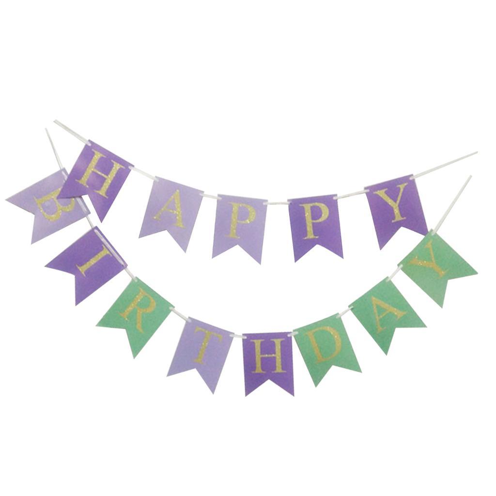 Gold Letters Bunting Banner Party Hanging Decor