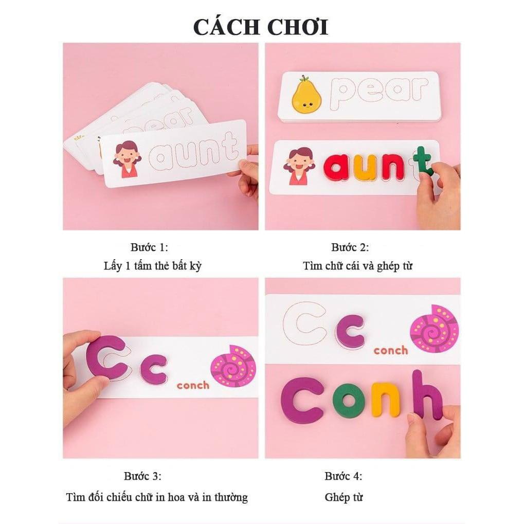 Spelling Game - Chữ Cái Tiếng Anh - Đồ Chơi Ghép Chữ Cho Bé Học Ghép Chữ Tiếng Anh - Hàng Việt Nam Chất Lượng Cao