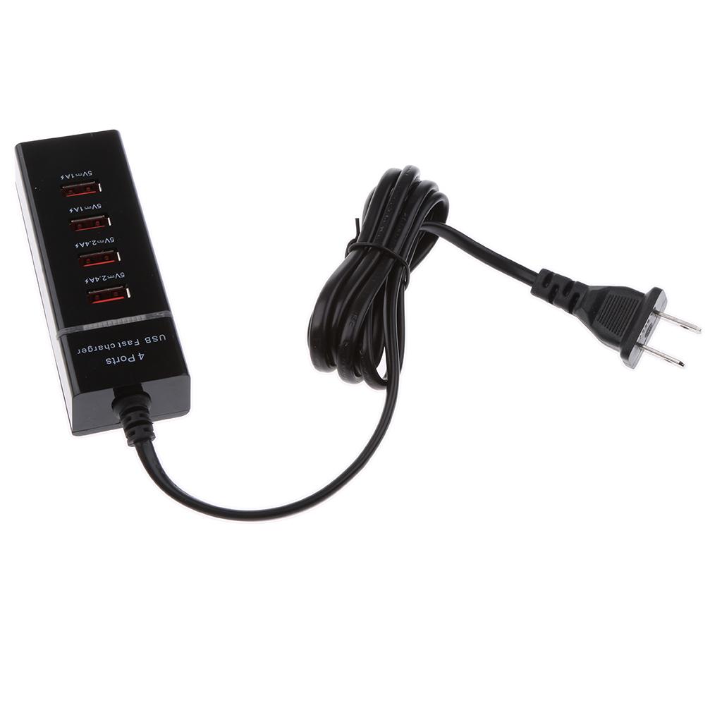 4Port USB3.0 Hi-Speed Compact Hub Adapter Socket For PC Laptop US Plug