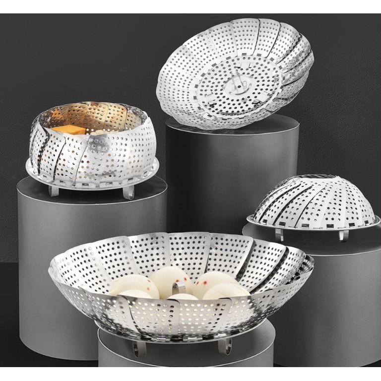 Vỉ Hấp Inox Cao Cấp, Xòe Cánh, 3 Chân Vừa Mọi Kích Thước