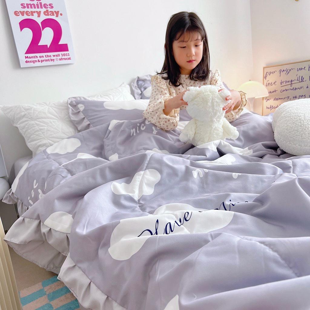 Bộ Chăn Ga Gối Cotton Đũi Bèo 4 món