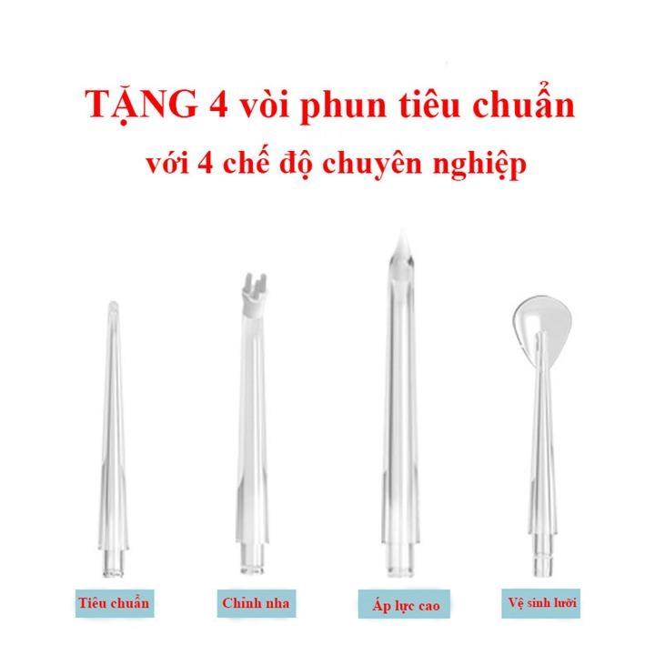 Tăm nước Oral Irrigator làm sạch răng miệng, tiêu chuẩn châu Âu kèm 3 đầu phun, bảo hành 12 tháng