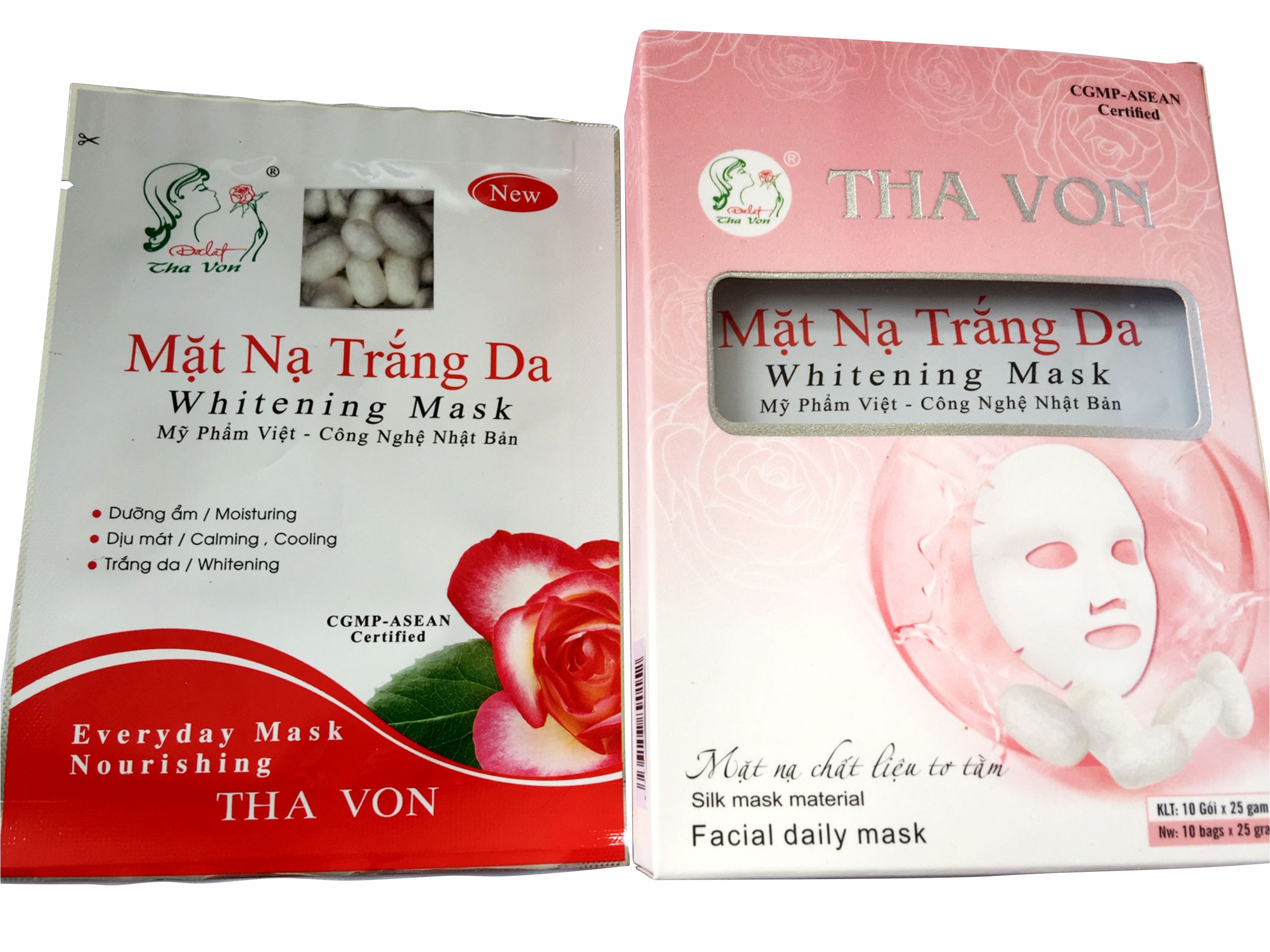 Mặt Nạ Dưỡng Trắng Hộp 10 Gói chất liệu lụa
