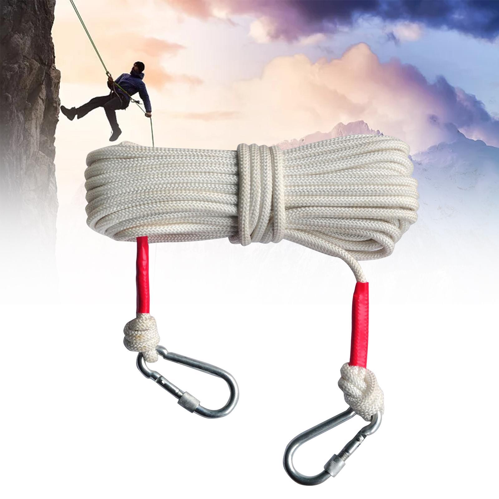 Climbing Rope with 2 Steel Hooks Rope for Tree Climbing
