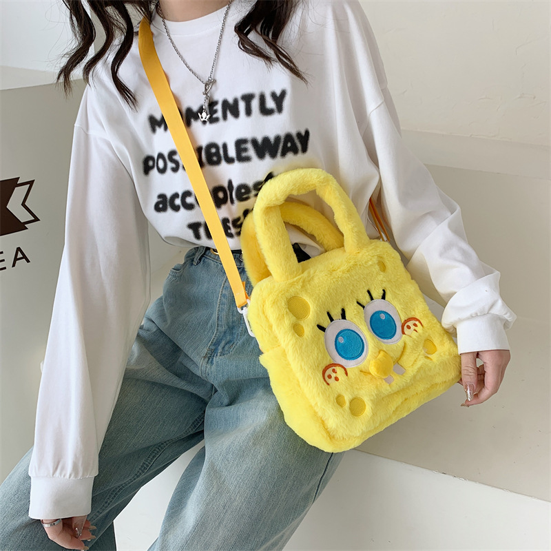 Túi Xách Tay Đeo Chéo Spongebob Cậu Bé Bọt Biển, Túi Gấu Bông Siêu Cute