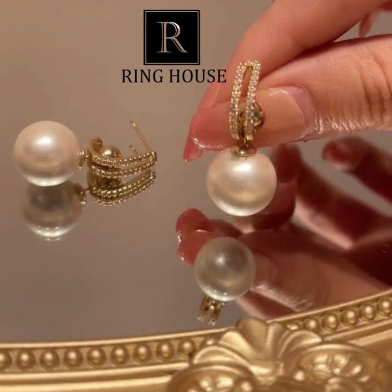 Bông Tai Khuyên Tai Nữ Hạt Trai Sang Trọng Dự Tiệc