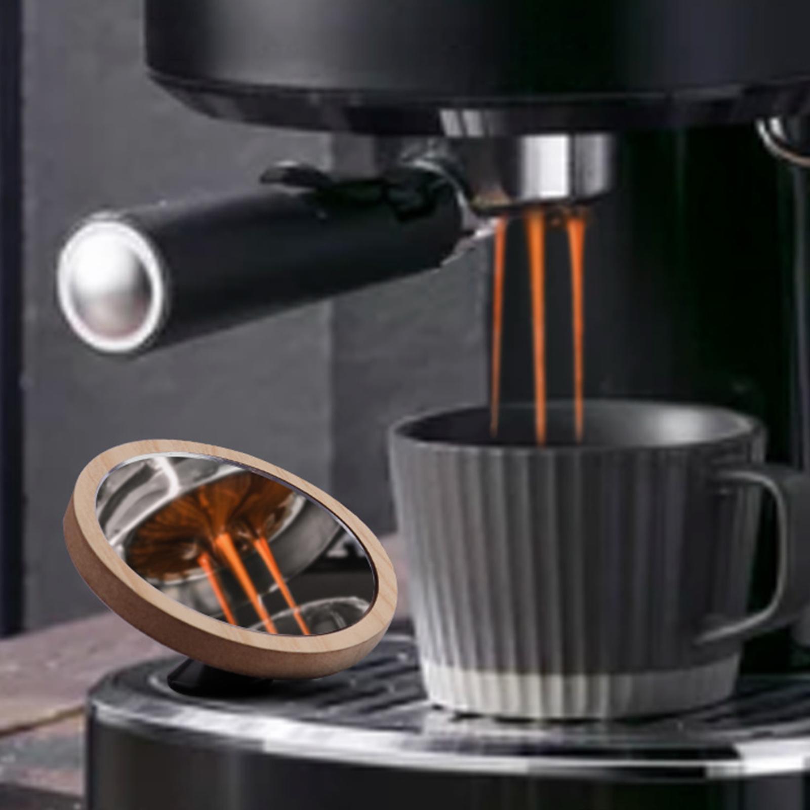 2X Espresso Lens Accessaries Coffee Machine Tool Wooden Base for Home Cafe