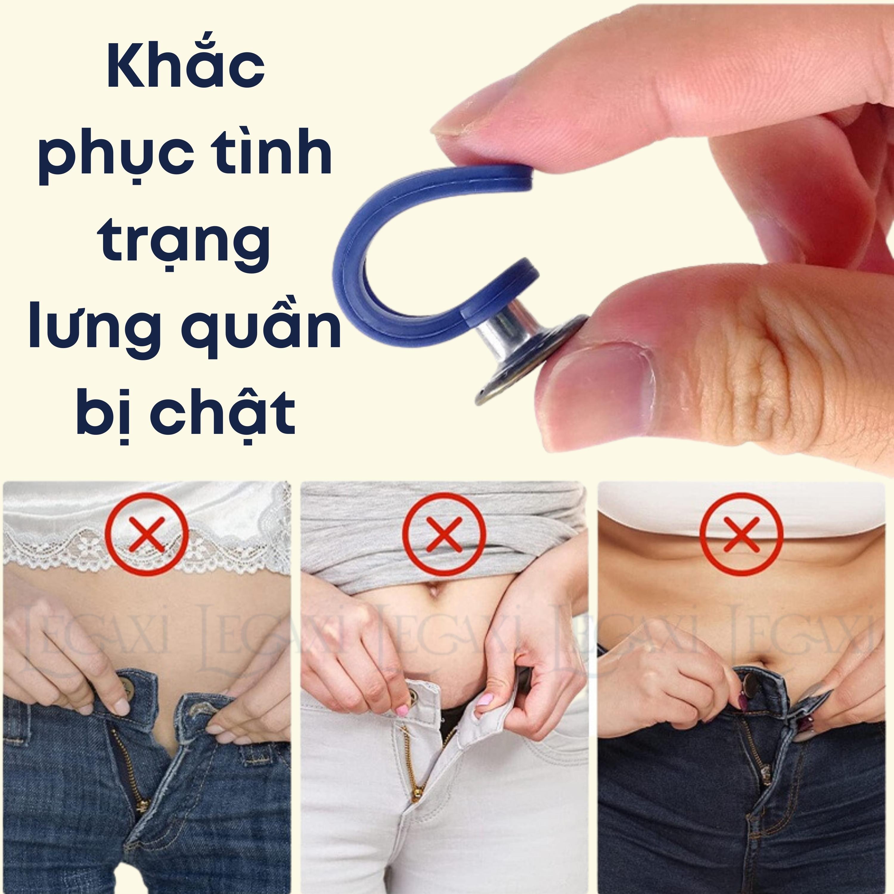 Khóa Cài, Khuy Gài Nới Rộng Eo Quần Không Cần May Điều Chỉnh Thắt Lưng Jean Váy Jean Cho Nam Nữ Tiện Lợi Legaxi