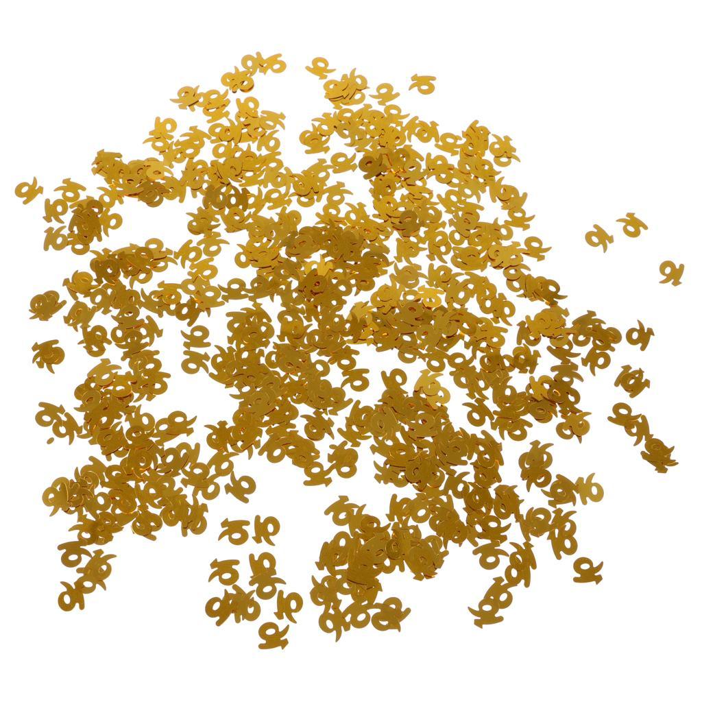 2X Table Confetti Age Birthday Party Wedding Anniversary Table Confetti Gold 16