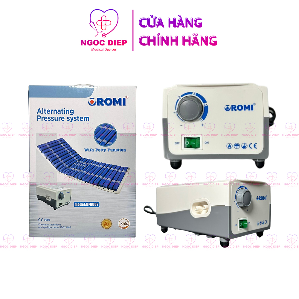 Đệm hơi chống loét cao cấp có lỗ đi vệ sinh OROMI HF6002 - Nệm chống loét cao cấp cho người già, người bệnh