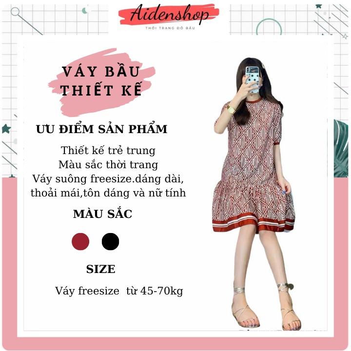 Váy bầu thời trang Aidenshop Đầm bầu suông đẹp thiết kế