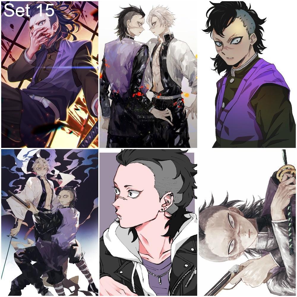 Bộ 6 Áp phích - Poster Anime Kimetsu no Yaiba - Lưỡi Gươm Diệt Quỷ - A3,A4,A5