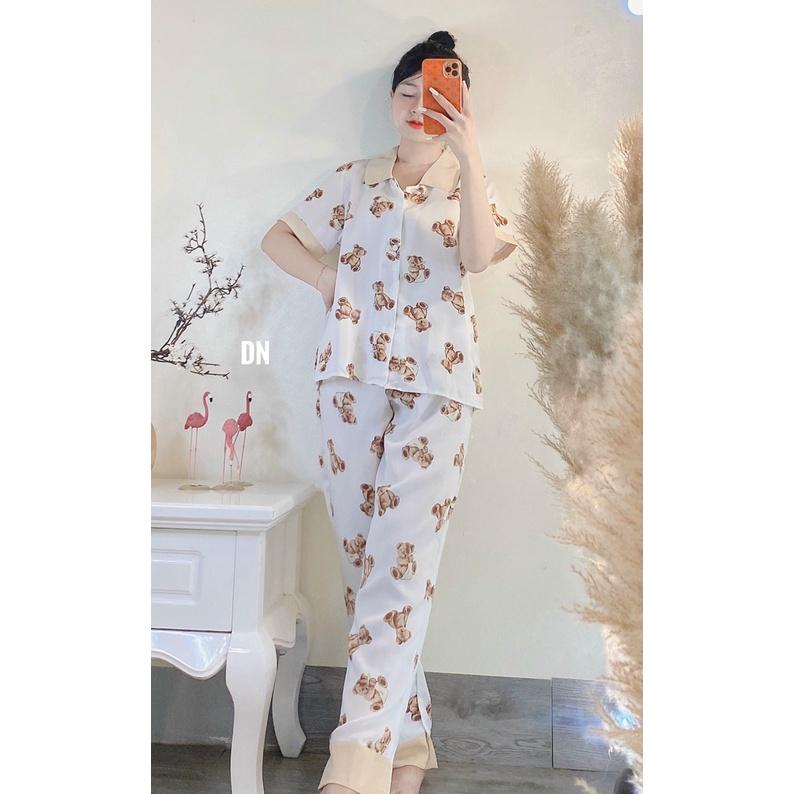 Tổng Hợp bộ đồ pizama mặc nhà Tay Cộc Quần Dài Lụa Mango Cổ Sen cao cấp HHC Store