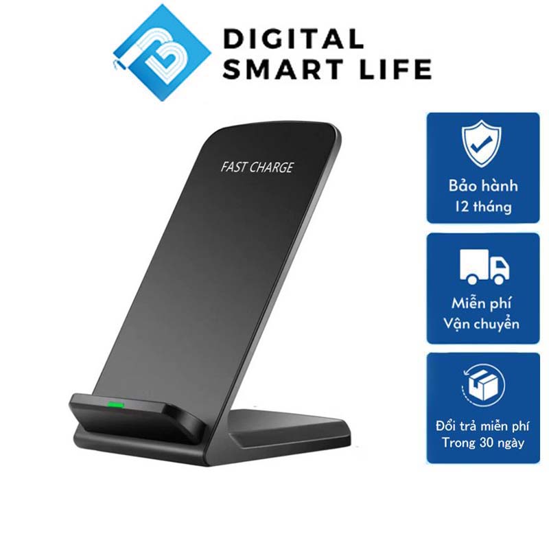 Sạc Không Dây Kiêm Giá Đỡ Điện Thoại Wireless Charging Standard 15W Chuẩn Qi Cho Điện Thoại IOS Android Hỗ Trợ Sạc Không Dây Đế Sạc Không Dây Nhanh Kèm Củ Sạc Điện Thoại Cao Cấp Có Đèn LED Báo An Toàn Tuyệt Đối Kiêm Giá Đỡ Điện Thoại