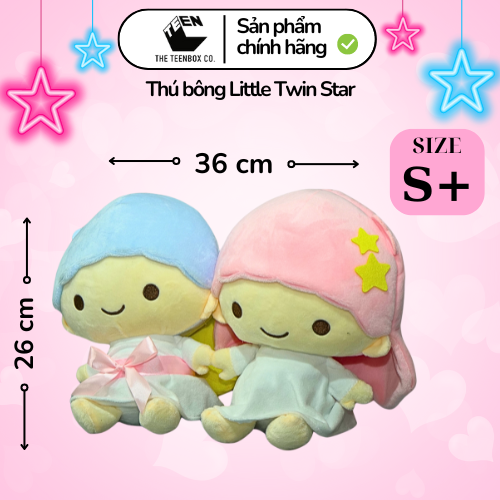 Thú bông Little Twin Star S+,  Gấu Bông Sanrio Chính Hãng, Quà tặng đáng yêu, Sản phẩm chính hãng, Phân phối bởi Teenbox