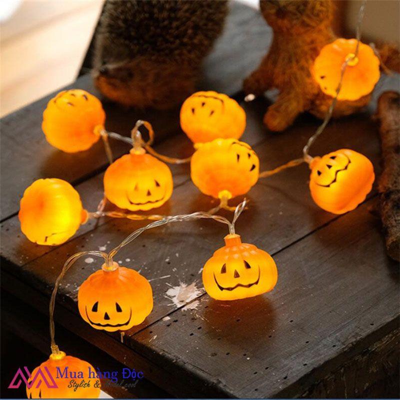 Dây đèn bí ngô trang trí Halloween 10 mét cắm điện chống nước