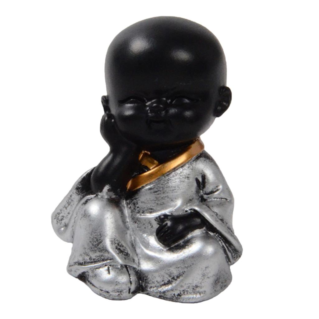 Ceramic Small Buddha Statue Monk Figurine Tea pet Ornaments Style01
