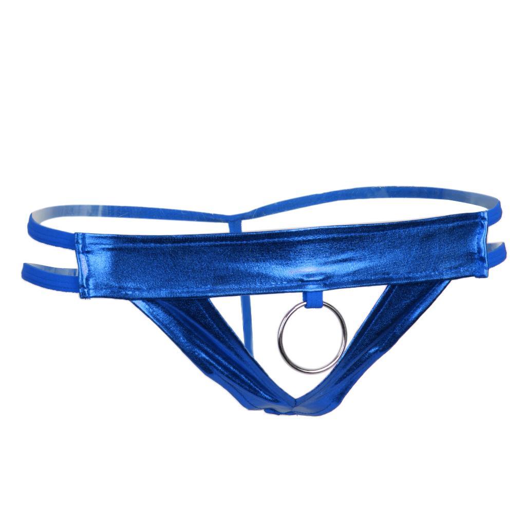 2-3pack 4 Colors Men's T-Back Underwear Low-rise Man Bikini G-String Thong Blue