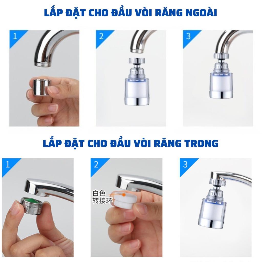 Đầu Vòi Rửa Bát ,Bồn Rửa Mặt Tăng áp Xoay 360 Độ Kèm Bộ Lọc Nước Lắp Đặt Dễ Dàng K189