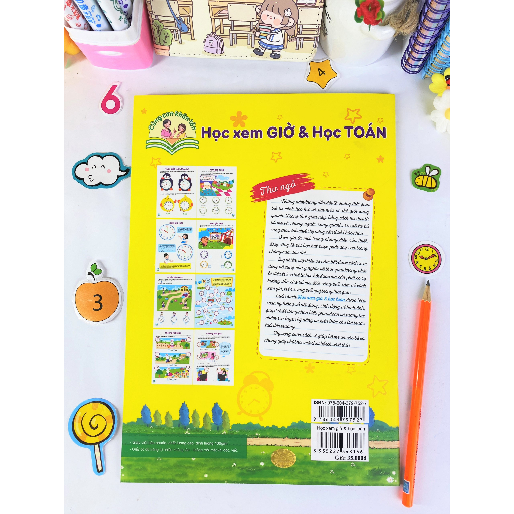 Sách - Cùng con khôn lớn: Học Xem Giờ & Học Toán - ndbooks
