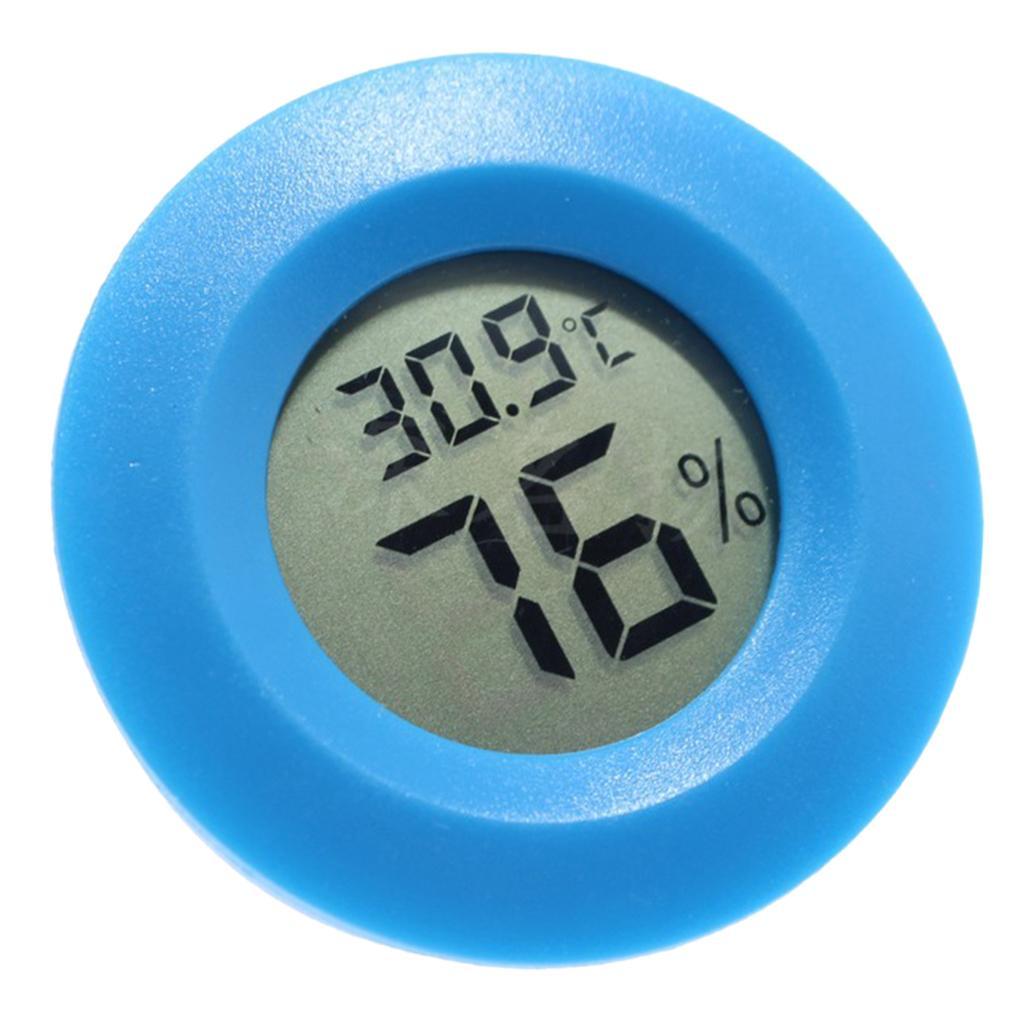 4x Mini Round Digital Humidity Tank Hydrometer Thermometer for Reptile Amphibian