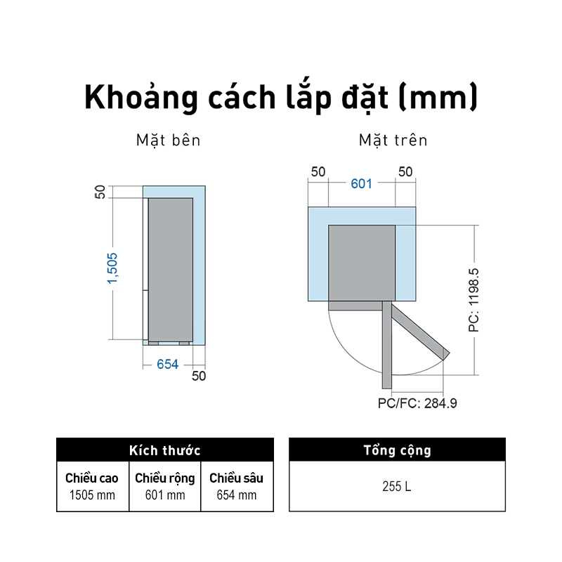 Tủ lạnh Panasonic Diệt Khuẩn 255L NR-SV281BPKV Cấp Đông Mềm - Ngăn Đá Dưới - Siêu Tiết Kiệm Điện Năng - Hàng chính hãng