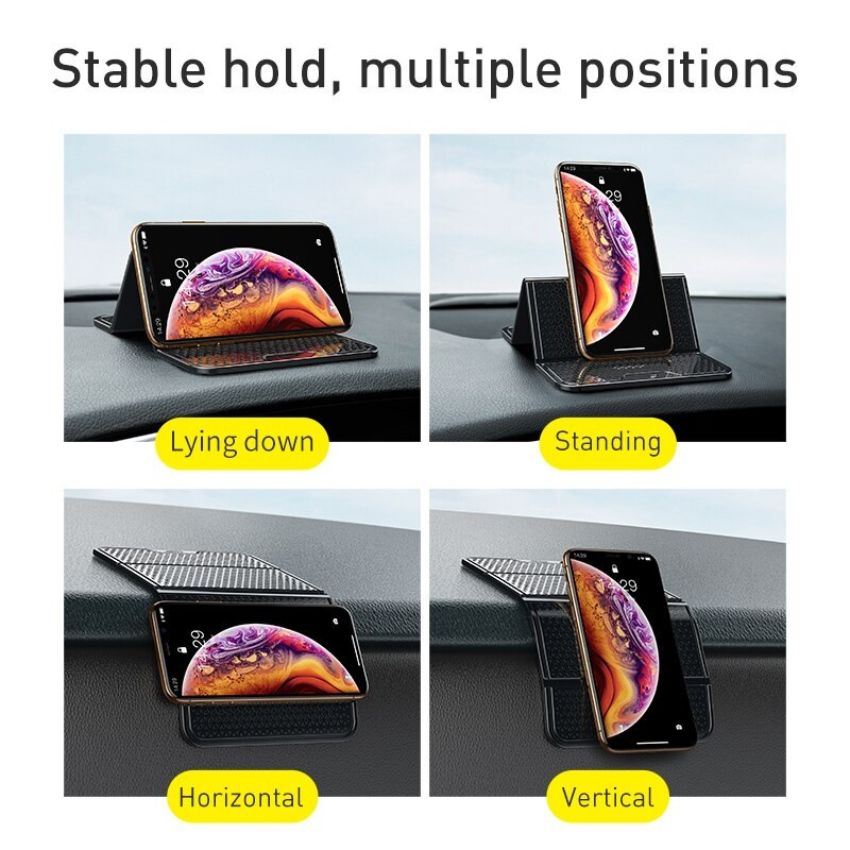 Tấm cao su Nano đa năng giữ điện thoại và cố định đồ vật trên xe hơi SUWNT-01 Baseus Folding Bracket Antiskid Pad (Nano Rubber Pad Car Bracket Holder Stand)- Hàng chính hãng