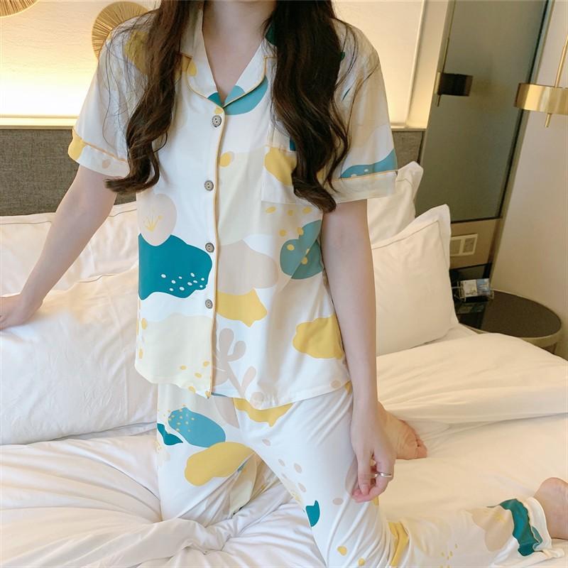 Pijama, Bộ Ngủ Nữ cotton thun ngắn tay quần dài CDCP01