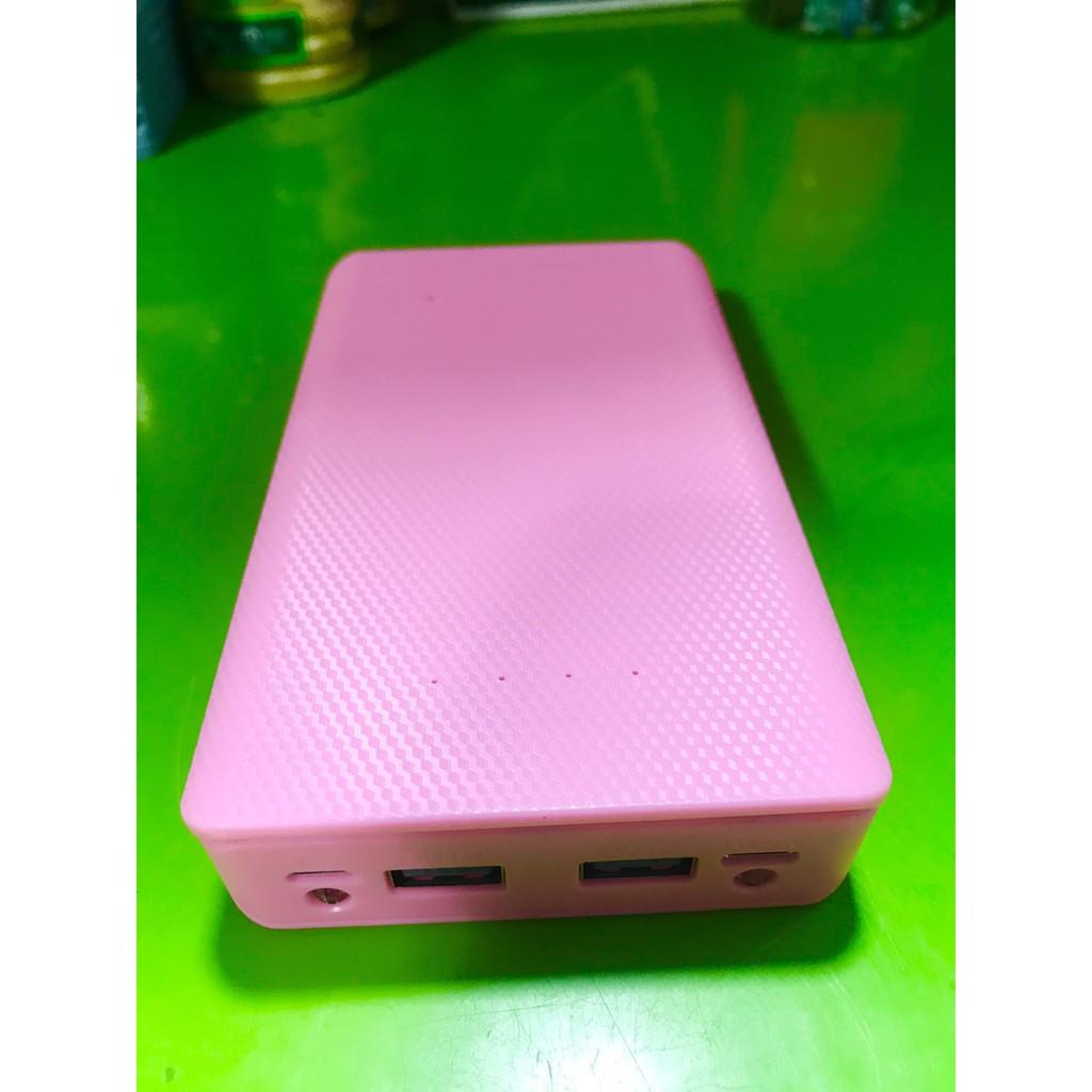 Box sạc dự phòng không pin 6 cell 18650 có cổng Type-C Hồng