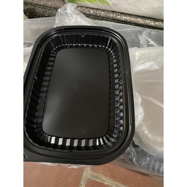 100 Hộp nhựa chữ nhật đen nắp trắng HT- 17 đựng thực phẩm