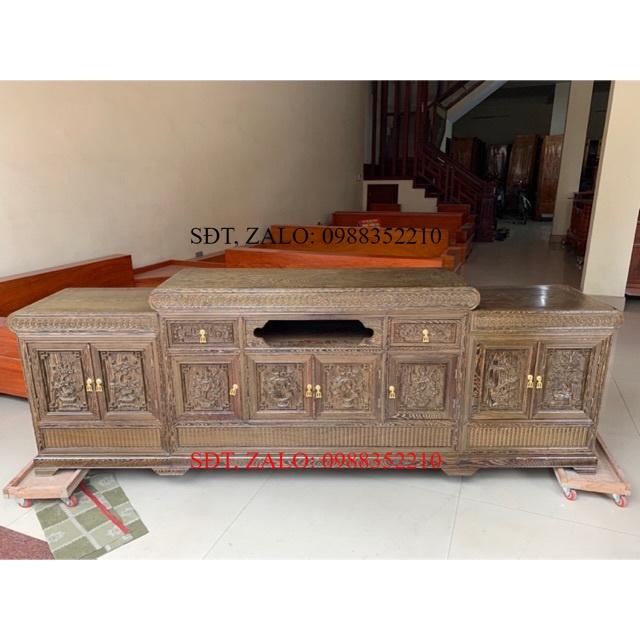 Kệ gỗ đuôi công mẫu mõ lồi kt 2m4