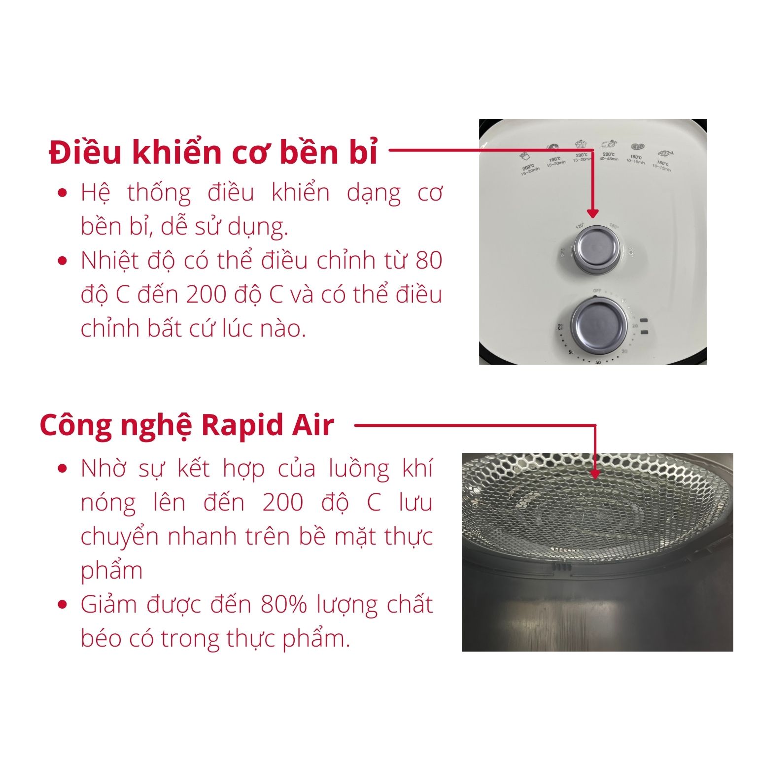 Nồi chiên không dầu cơ dung tích 7 Lít Smartcook AFS-3941 - Hàng chính hãng