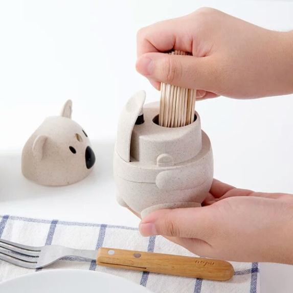 Lọ đựng tăm gấu trúc/ Lọ đựng tăm lúa mạch