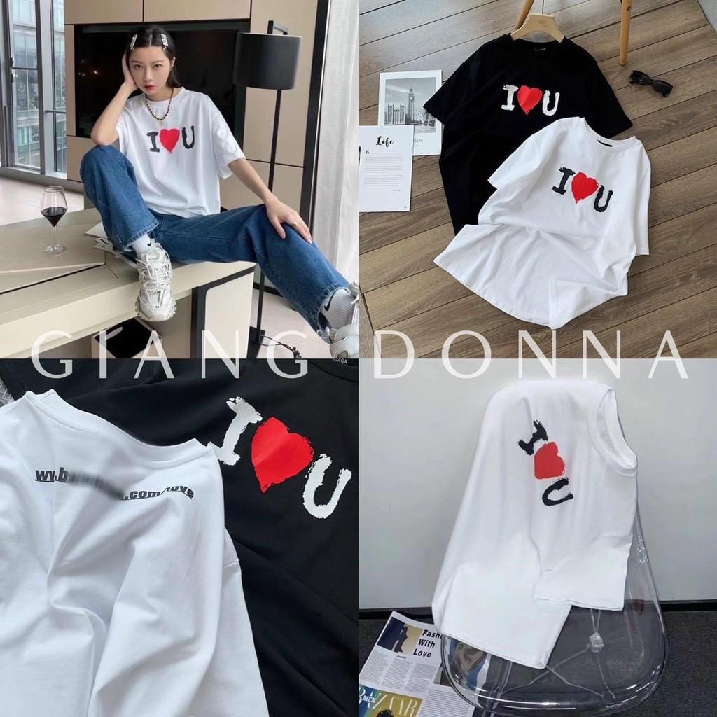 Áo Phông Nữ Tay Lỡ Tim Đỏ Đơn Giản